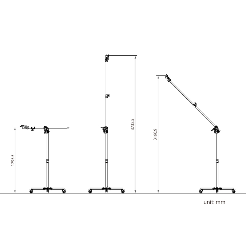 Стойка-журавль KUPO 346MH JUNIOR BOOM ROLLER STAND на колесах