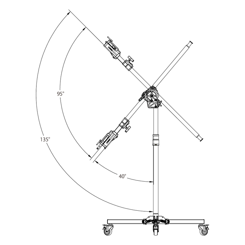 Стойка-журавль KUPO 346MH JUNIOR BOOM ROLLER STAND на колесах